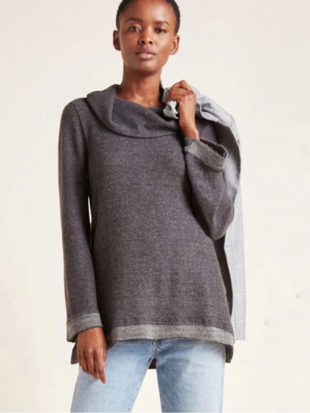 Anthropologie Maeve Risa Hacci cowl Neck Tunic Sweater, S